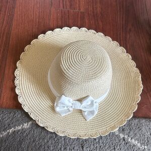 Target Kids Tan Sun Hat with White Bow